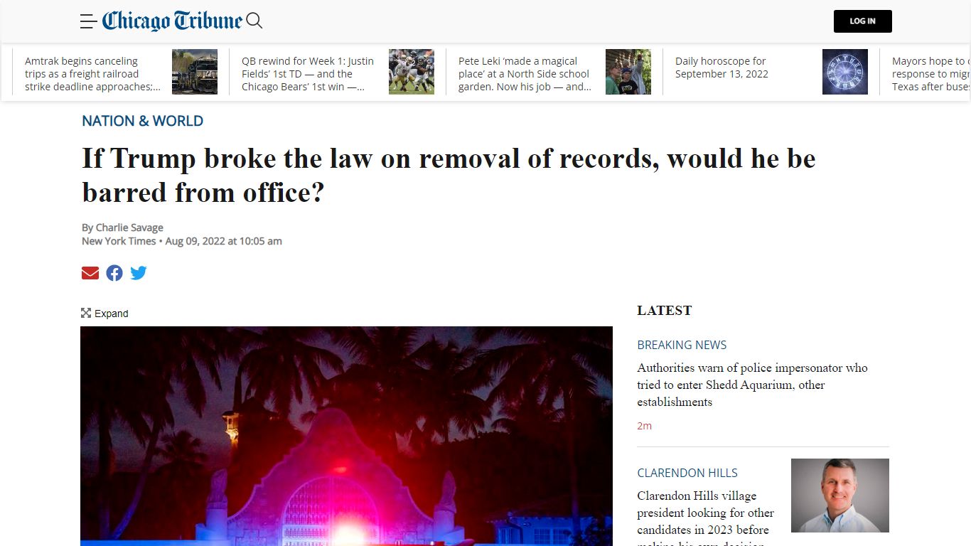 If Trump broke the law on removal of records, would he be barred from ...